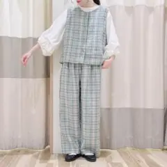 ◆364◆サマンサモスモス◆【Cross✕Linen】セットアップ◆グリーン◆