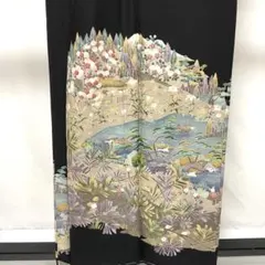 専用C157正絹　黒留袖　比翼付　五つ紋　作家物落款　未使用しつけ付美品　着物