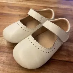 ［卒園式・入学式］17cm 女の子 ベージュ フェイクレザー フォーマルシューズ