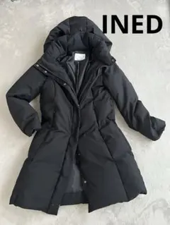 INED ダウンコート2WAY 美シルエット フード脱着 ブラック　9号　イネド