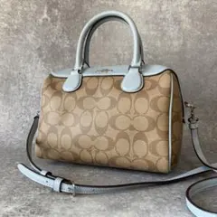 新品未使用】COACH シグネチャー 2way バッグ ベージュ ボストン