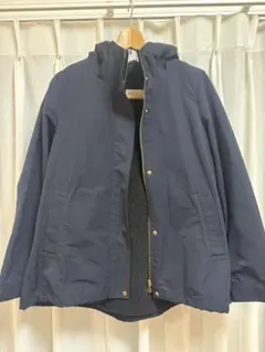 プラステ　ネイビー フード付き マウンテンパーカー L