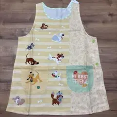 保育士　エプロン　ディズニー　dogs イエロー