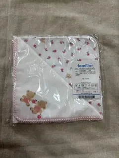 新品未使用 ファミリア ガーゼハンカチ 2枚セット くま りんご