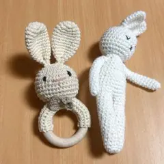 おもちゃ ラトル うさぎ ベル入れ 2個セット 脳力開発