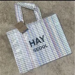 ラスト一点HAYヘイ　キャンディストライプ ショッパー トートバッグ　ソウル限定