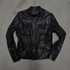 本革 00s archive leather jacket イタリア製