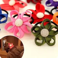 【お得】ヘアゴム 3点セット ヘアアクセサリー ヘアーメイク フラワー 花形