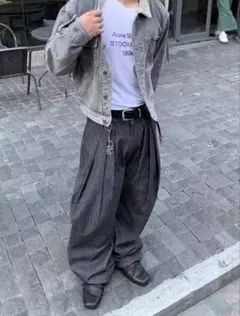 Y2K オーバーサイズジーンズ スリーライン ワイドパンツ - メルカリ