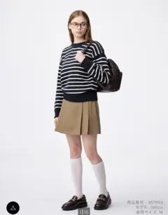 GU サイドプリーツスコート S ベージュ