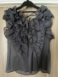 新品タグ付！SNIDEL★シフォンフリル ノースリーブブラウス