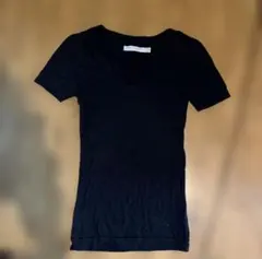ZARA Vネック　tシャツ トップス　カットソー　黒