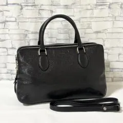 A.D.M.J. シュリンクレザー ボストンバッグ グレー 南京錠 ワイド28 