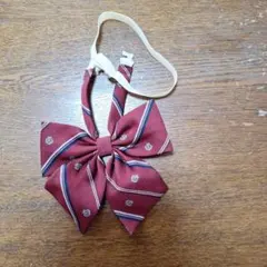 East Boy バーガンディ ストライプリボン