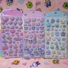 コットンパフィーシール　サンリオ　ハローキティ　クロミ　マイメロ　はぴだんぶい