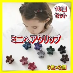 256ミニヘアクリップ　10個セット 花　フラワー　ヘアアクセサリー