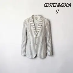 SCOTCH&SODAスコッチアンドソーダストライプ テーラードジャケットS麻混のサムネイル