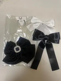 量産ヘアメ リボンバレッタ、ヘアゴム4点セット