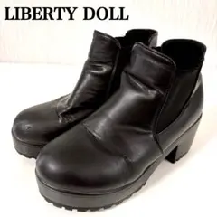 LIBERTY DOLL 厚底マニッシュサイドゴアショートブーツ L 黒のサムネイル