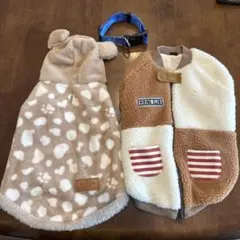 犬用服 2着 首輪セット ボア フリース Ｌサイズのサムネイル