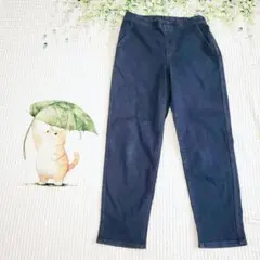 【無印良品】デニム風イージーパンツ ストレッチ ウエストゴム【M】春秋 MUJI