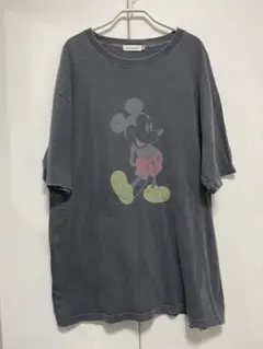 disney ミッキーマウスtシャツ肩幅57身幅60着丈75袖丈26 L 美品