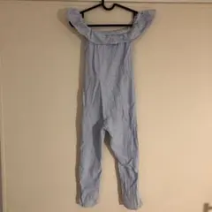 H&M ストライプ柄 オフショルダー サロペット 120cm