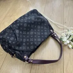 【美品】 russet ３層 カラーハンドル バッグ　2way ブラック×グレー