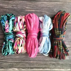 Tシャツヤーン 5m×5本セット ズパゲッティ 糸 生地 まとめ売り