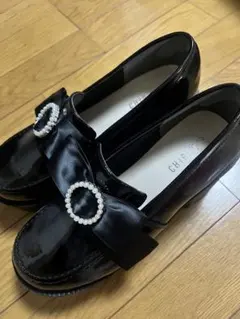 厚底ローファー　リボン付き　量産型