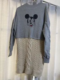 ミッキーマウスニットワンピース