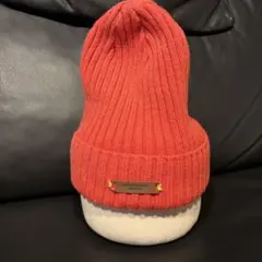 マスターバニーエディション　ニット帽　朱色 オレンジレッド　日本製