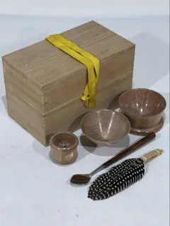茶掃箱セット(＋茶漏斗、水茶杓、小羽箒) 美品　茶道具　送料込 楽天市場】茶道具 茶掃箱 セット 茶漏斗 組羽根 茶匙 水屋 みず