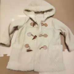 フード付きクリーム色ダッフルコート コムサ 90