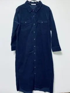 SM2 Samansa Mos2 ネイビー 長袖シャツワンピース