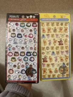 ボンボンドロップシールminiスヌーピー&くまのプーさん