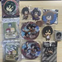 進撃の巨人　ミカサ　ぽすてる　アクキー　缶バッジ　ラバスト　12点セット