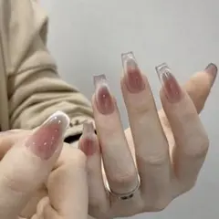 【新品未使用】 SHEIN ネイルチップ 24個セット ロング 紫 マグ