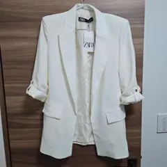 新品　ZARA テーラードジャケット ホワイト