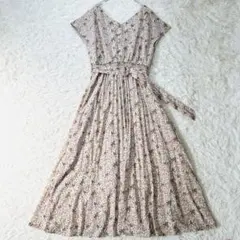 natural couture 前後2WAYカシュクールプリーツワンピース　花柄