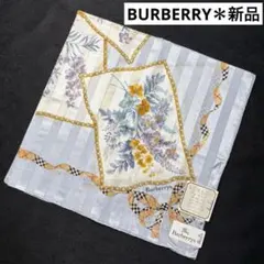 ★新品★ Burberrys ハンカチ　スカーフ　大判　 花柄　㊺ バーバリー
