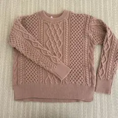 ケーブルニット長袖