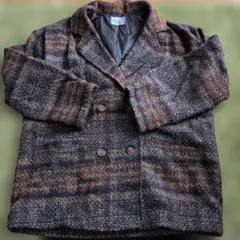 CLASSICAL ELF 起毛 ダブルジャケット チェック オーバーサイズ