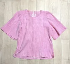 お値下げ　着物リメイク風　トップス　ピンク　綿