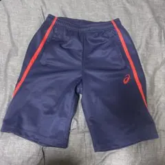 アシックス ネイビー レッド ショートパンツ M