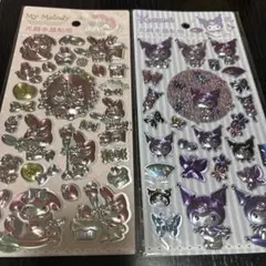 海外製　サンリオ　マイメロディ　クロミ　キラキラ　ホログラム　ミラー　シール2点