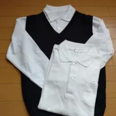 長袖ポロシャツ2枚 ベスト1枚 160サイズ