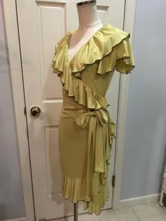 【美品】レジーナ•ロマンティコ　イエロー フリルラップドレス