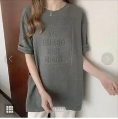 立体ロゴtシャツ 韓国チュニックロンTのサムネイル