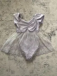chacott 薄紫色 フリル付きバレエレオタード 110